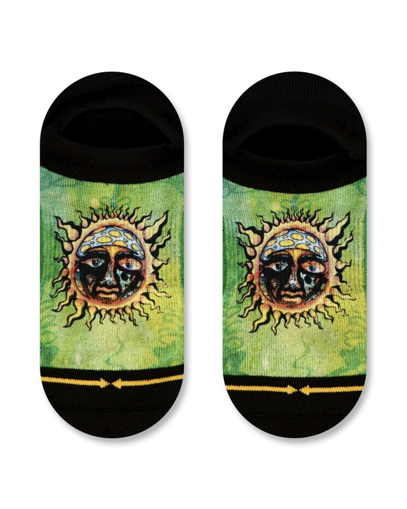 Sublime Sun Logo No Show Socks - Green $5.33 Footware