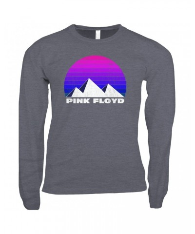 Pink Floyd Long Sleeve Shirt | Dark Side Pyramids Design Distressed Shirt $10.78 Shirts