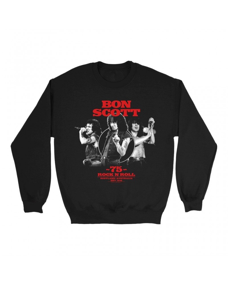 Bon Scott Sweatshirt | 75 Rock N Roll Australia Collage Sweatshirt $17.48 Sweatshirts