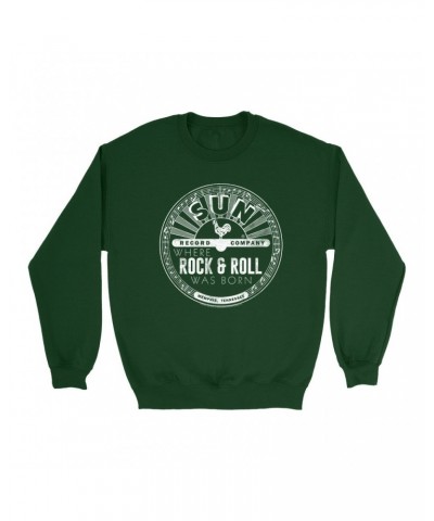 Sun Records Sweatshirt | White Where Rock N' Roll Was Born Logo Sweatshirt $13.63 Sweatshirts