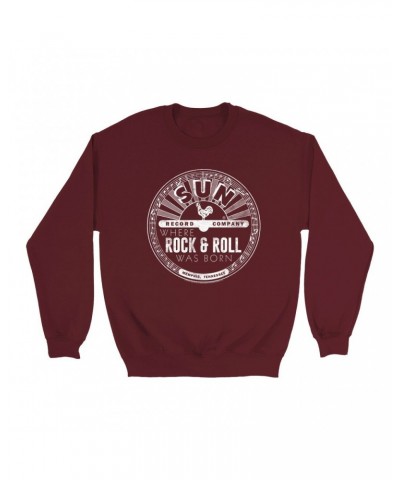 Sun Records Sweatshirt | White Where Rock N' Roll Was Born Logo Sweatshirt $13.63 Sweatshirts