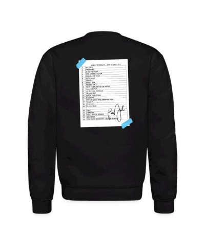 Billy Joel "1-27-23 Hollywood Set List" Black Crewneck Online Exclusive $32.25 Sweatshirts