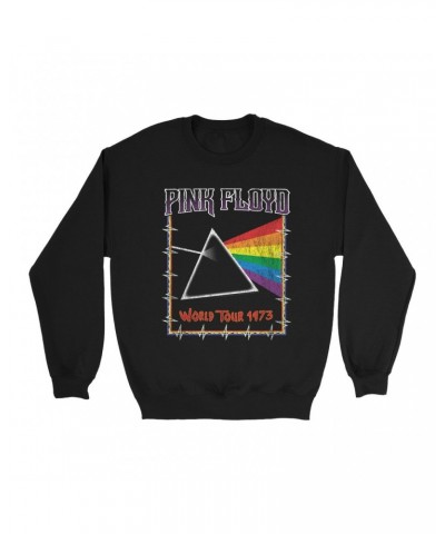 Pink Floyd Sweatshirt | World Tour 1980 Prism Design Distressed Sweatshirt $16.08 Sweatshirts