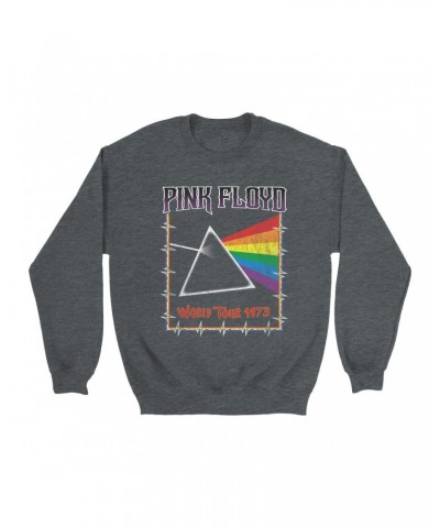 Pink Floyd Sweatshirt | World Tour 1980 Prism Design Distressed Sweatshirt $16.08 Sweatshirts