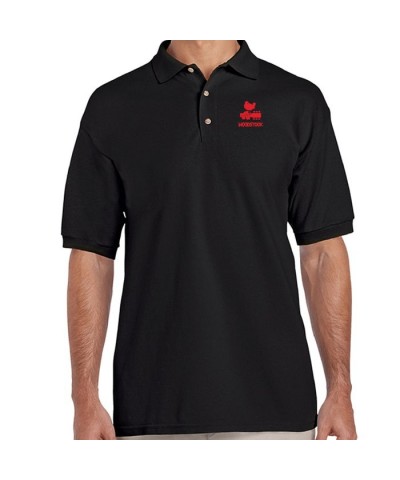 Woodstock Bird & Guitar Red Logo Polo Shirt $14.00 Shirts