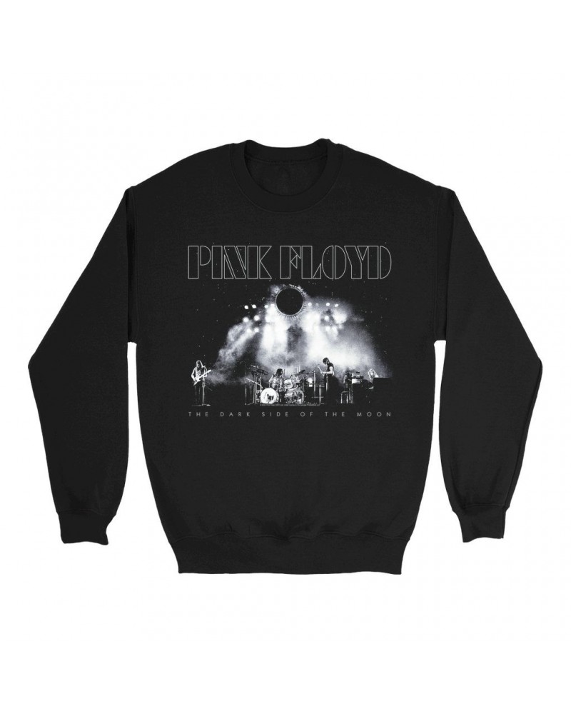 Pink Floyd Sweatshirt | Live Performance Dark Side Of The Moon Photo Purple Design Sweatshirt $10.49 Sweatshirts