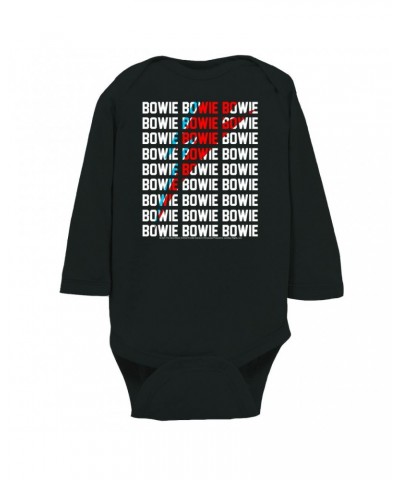 David Bowie Long Sleeve Bodysuit | Bowie Bowie Bowie And Bolt Bodysuit $8.56 Shirts