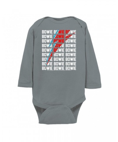 David Bowie Long Sleeve Bodysuit | Bowie Bowie Bowie And Bolt Bodysuit $8.56 Shirts