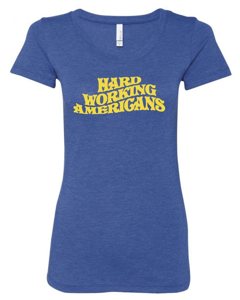 Hard Working Americans Classic Blue Women's Hard Working Americans Logo Shirt $8.25 Shirts