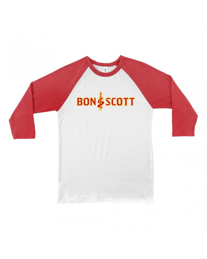 Bon Scott 3/4 Sleeve Baseball Tee | Bon Dagger And Snake Shirt $10.78 Shirts