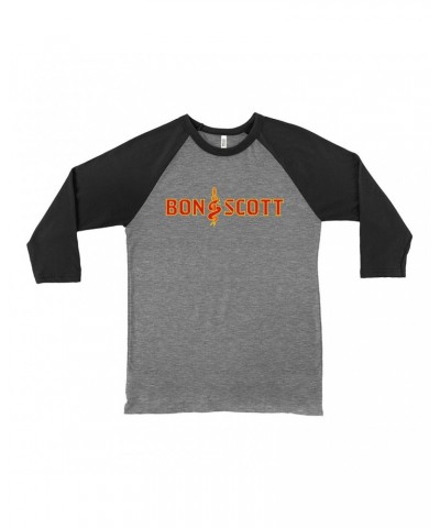 Bon Scott 3/4 Sleeve Baseball Tee | Bon Dagger And Snake Shirt $10.78 Shirts