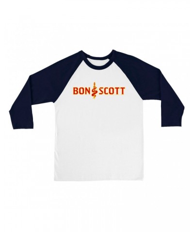 Bon Scott 3/4 Sleeve Baseball Tee | Bon Dagger And Snake Shirt $10.78 Shirts