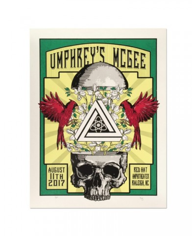 Umphrey's McGee Red Hat Amphitheater Raleigh Poster by Brian Bojo $15.00 Hats