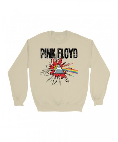 Pink Floyd Sweatshirt | Pop Art Prism Distressed Sweatshirt $15.03 Sweatshirts