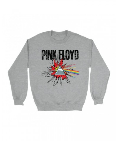 Pink Floyd Sweatshirt | Pop Art Prism Distressed Sweatshirt $15.03 Sweatshirts