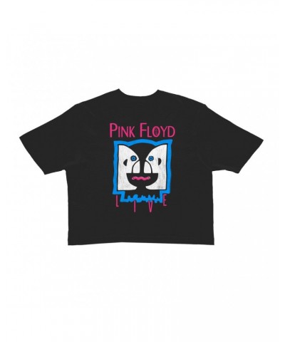 Pink Floyd Ladies' Crop Tee | Division Bell LIVE Distressed Crop T-shirt $11.86 Shirts