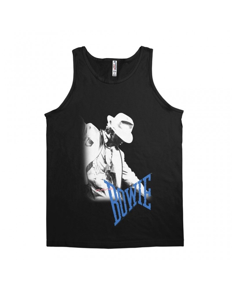 David Bowie Unisex Tank Top | Bowie 1983 Concert Stage Silhouette Shirt $9.23 Shirts