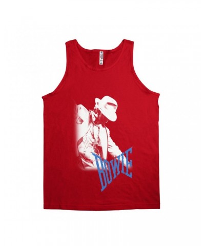 David Bowie Unisex Tank Top | Bowie 1983 Concert Stage Silhouette Shirt $9.23 Shirts