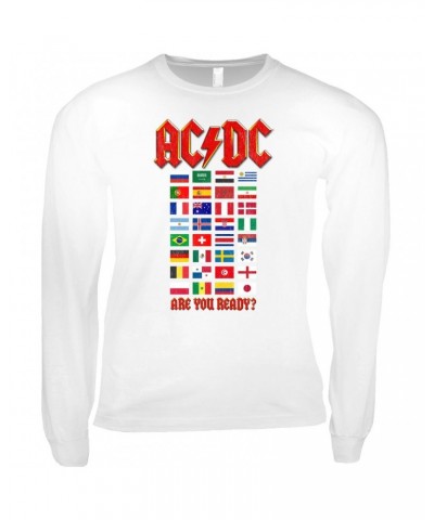 AC/DC Long Sleeve Shirt | Are You Ready Tour Destination Flags Shirt $10.18 Shirts