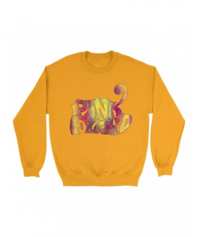 Pink Floyd Bright Colored Sweatshirt | Tie Dye Groovy Logo Distressed Sweatshirt $12.93 Sweatshirts