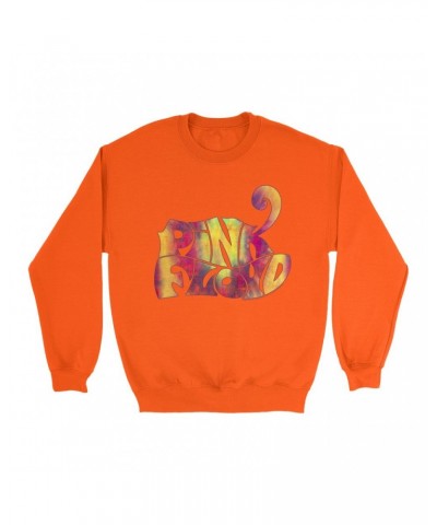 Pink Floyd Bright Colored Sweatshirt | Tie Dye Groovy Logo Distressed Sweatshirt $12.93 Sweatshirts