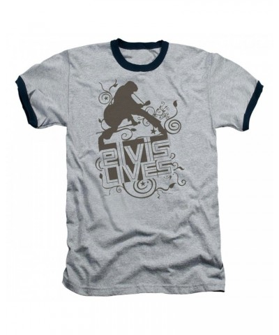 Elvis Presley Shirt | ELVIS LIVES Premium Ringer Tee $8.40 Shirts