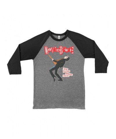 David Bowie 3/4 Sleeve Baseball Tee | The Glass Spider Tour Album Design Shirt $12.28 Shirts