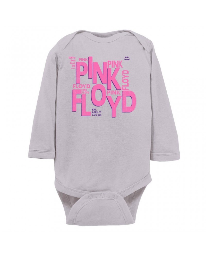 Pink Floyd Long Sleeve Baby Bodysuit | Stony Brook University Concert Flyer Design Bodysuit $10.12 Kids