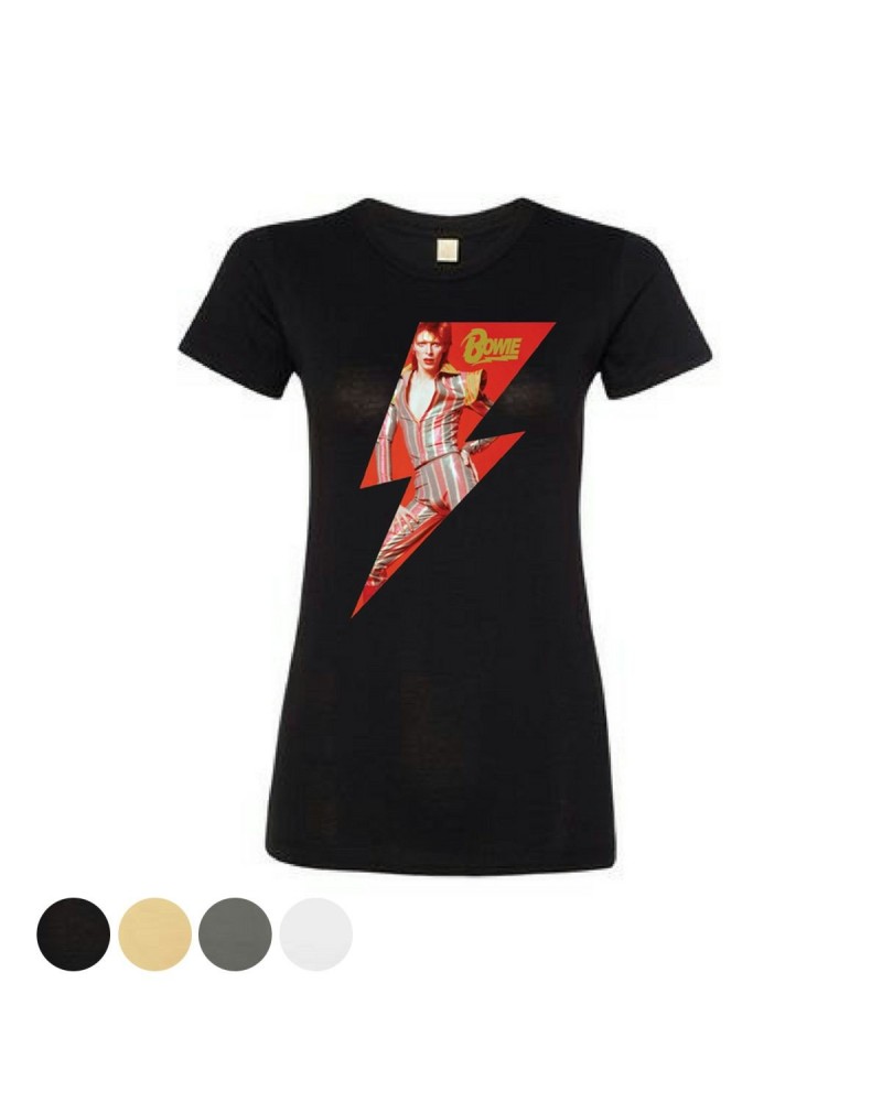 David Bowie Women's Spaced Lightning T-Shirt $13.20 Shirts