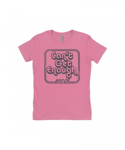 Bad Company Ladies' Boyfriend T-Shirt | Can't Get Enough Logo Distressed Shirt $11.73 Shirts