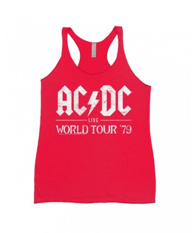 AC/DC Ladies' Tank Top | Live In Concert 1979 Distressed Shirt $14.48 Shirts