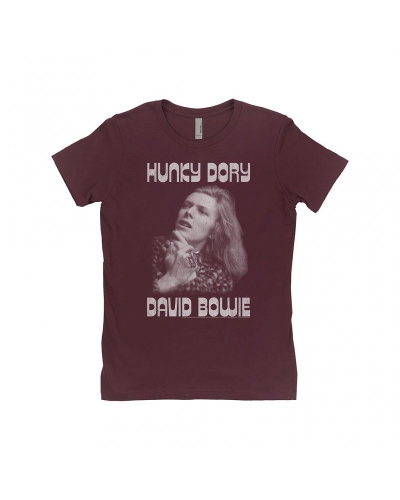 David Bowie Ladies' Boyfriend T-Shirt | Bowie's Hunky Dory Shirt $11.48 Shirts