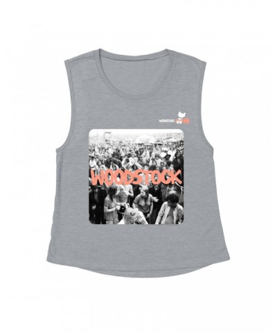 Woodstock Ladies' Muscle Tank Top | Festival Concert Photo Shirt $11.53 Shirts