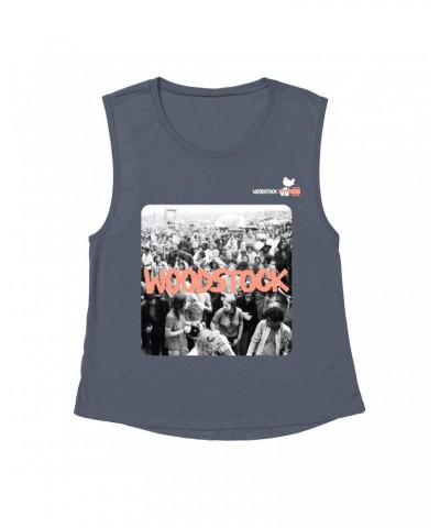 Woodstock Ladies' Muscle Tank Top | Festival Concert Photo Shirt $11.53 Shirts