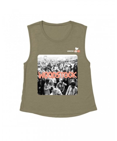 Woodstock Ladies' Muscle Tank Top | Festival Concert Photo Shirt $11.53 Shirts