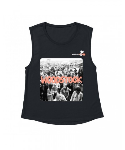 Woodstock Ladies' Muscle Tank Top | Festival Concert Photo Shirt $11.53 Shirts