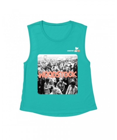 Woodstock Ladies' Muscle Tank Top | Festival Concert Photo Shirt $11.53 Shirts