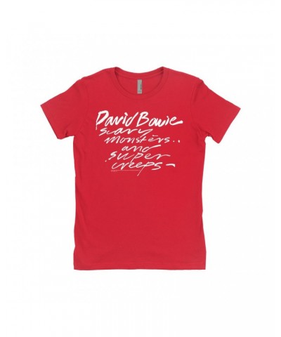 David Bowie Ladies' Boyfriend T-Shirt | Scary Monsters And Super Creeps Shirt $10.23 Shirts