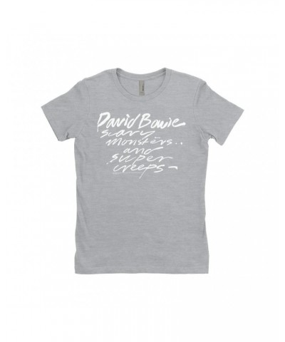 David Bowie Ladies' Boyfriend T-Shirt | Scary Monsters And Super Creeps Shirt $10.23 Shirts