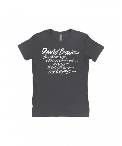 David Bowie Ladies' Boyfriend T-Shirt | Scary Monsters And Super Creeps Shirt $10.23 Shirts