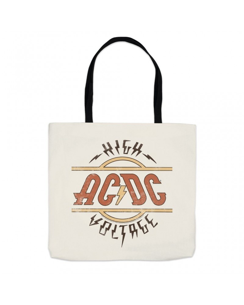 AC/DC Tote Bag | Retro Colored High Voltage Design Distressed Bag $10.90 Bags