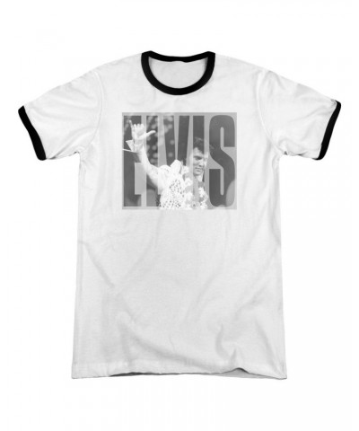 Elvis Presley Shirt | ALOHA GRAY Premium Ringer Tee $9.68 Shirts