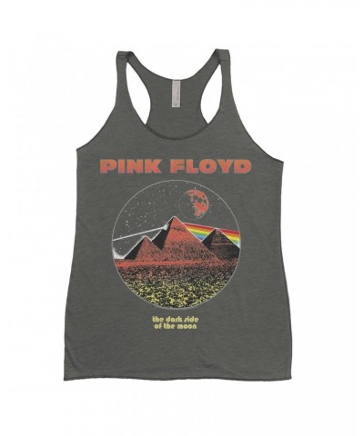 Pink Floyd Ladies' Tank Top | Vintage Pyramids Red Tint Image Shirt $12.16 Shirts