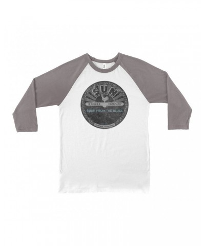 Sun Records 3/4 Sleeve Baseball Tee | Born From Blues Black Label Distressed Shirt $13.48 Shirts