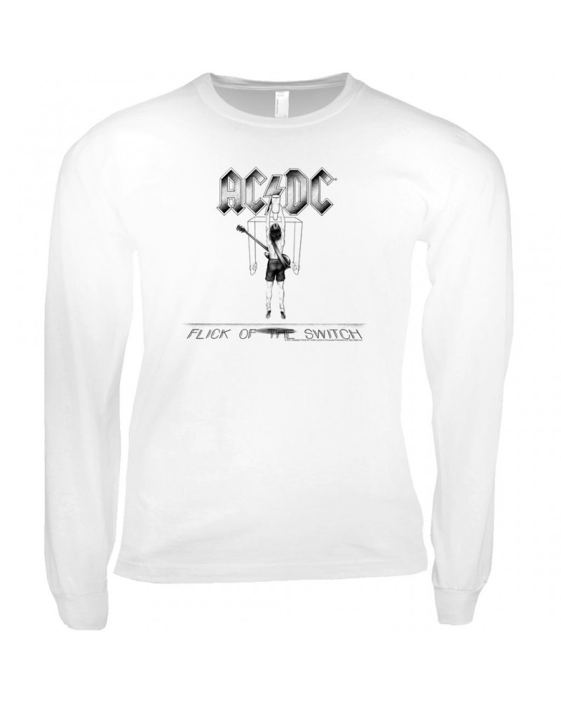 AC/DC Long Sleeve Shirt | Flick Of The Switch Album Sketch Shirt $11.38 Shirts