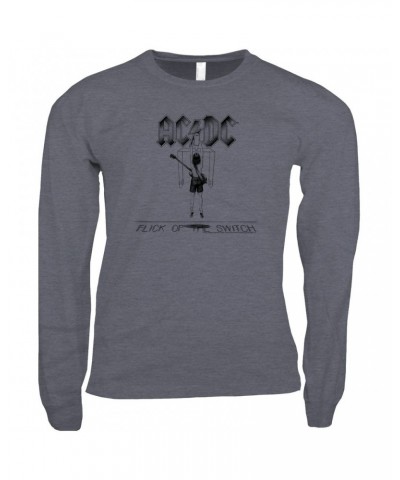 AC/DC Long Sleeve Shirt | Flick Of The Switch Album Sketch Shirt $11.38 Shirts