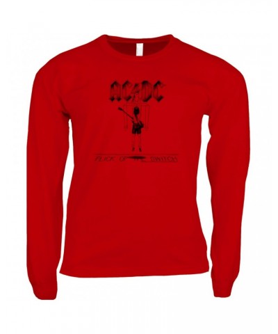 AC/DC Long Sleeve Shirt | Flick Of The Switch Album Sketch Shirt $11.38 Shirts