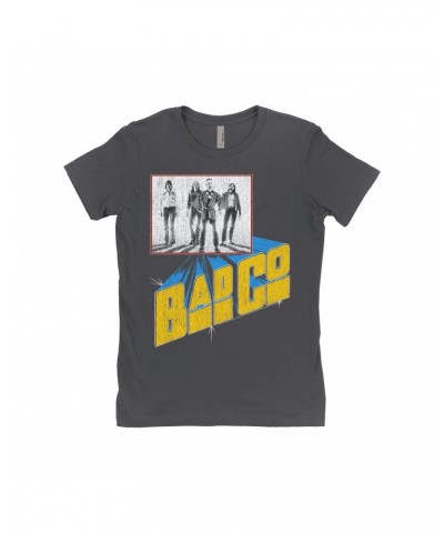 Bad Company Ladies' Boyfriend T-Shirt | 1976 Run With The Pack Concert Distressed Shirt $9.48 Shirts