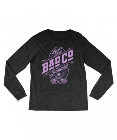 Bad Company Heather Long Sleeve Shirt | Rock N' Roll Fantasy Purple Shirt $14.38 Shirts