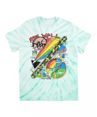 Pink Floyd T-Shirt | The Wall U.S. Tour Sketch Distressed Tie Dye Shirt $10.24 Shirts